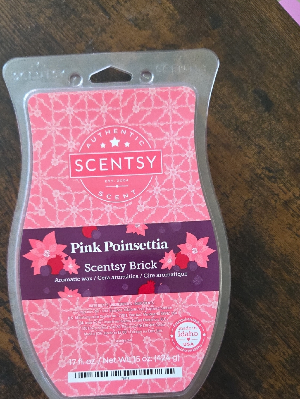 Scentsy Pink Poinsettia Wax Brick